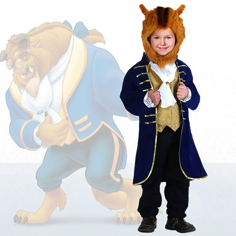 3-12Y  Anime Character Beast Jacket Robe Boy Lion Costume for Cosplay and Holiday Kids Anime Fantasy Party Wig Costume