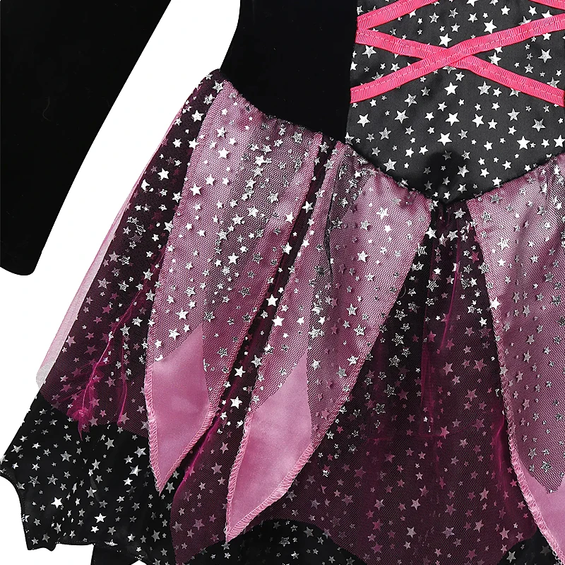 Halloween Party Costumes Witch Dress for Girls Kids Cosplay Carnival Clothes with Hat Bag Carnival Party Outfits