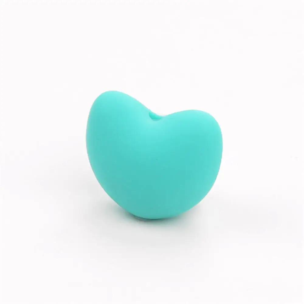 LOFCA Silicone Beads Heart Shape 10pcs Charm Teether Baby Teething Jewelry Nursing Baby Oral Care For Pacifier Holder Necklace