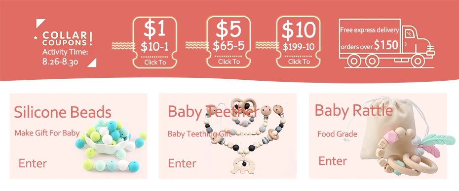 Bopoobo 30mm Wood Ring Teether Baby Wooden Teether Pacifier Chain Accessories New Born Product Baby Toys Wooden Rings