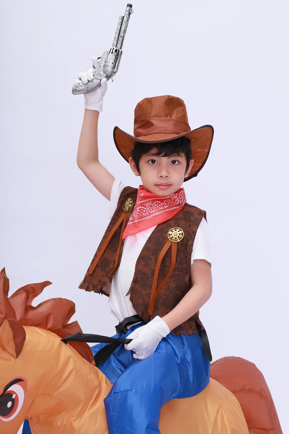 Kids Child Inflatable Horse Costume Girls Boys Funny Halloween Purim Party Inflated Garment Disfraces