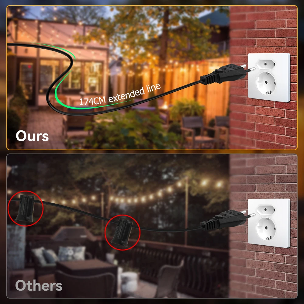 Outdoor String Light ST38 LED String Light Shatterproof Patio Light String Connectable Wedding Light Decoration For Garden Backy