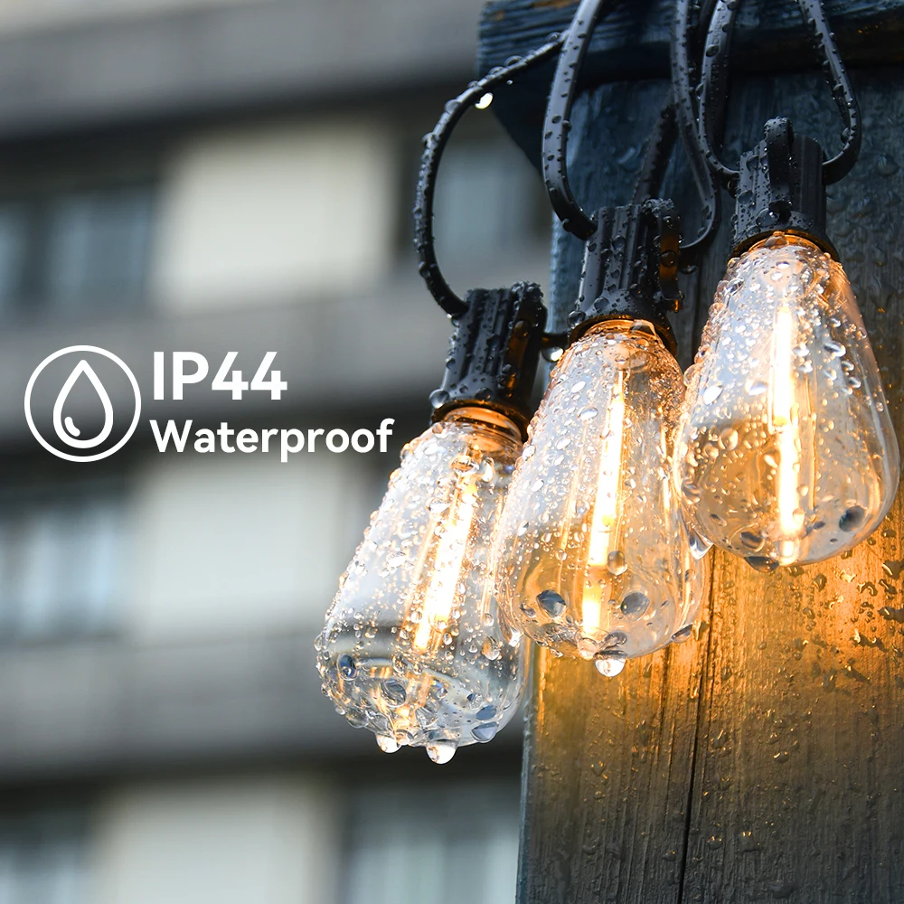 Outdoor String Light ST38 LED String Light Shatterproof Patio Light String Connectable Wedding Light Decoration For Garden Backy