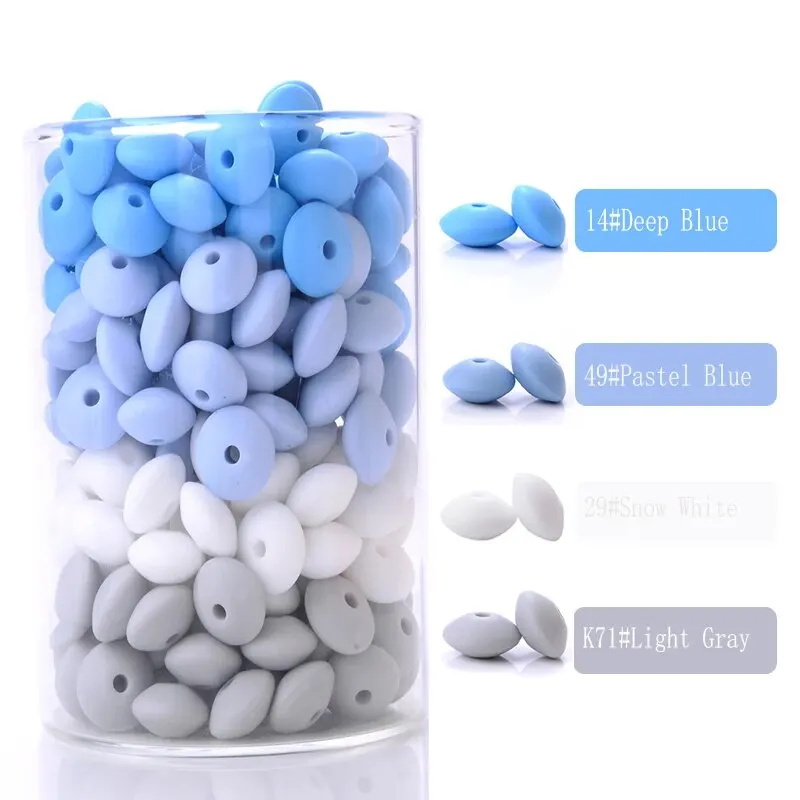 50Pcs/Lot 12mm Silicone Spacer Beads for DIY Charms Newborn Nursing Accessories Necklace Pacifier Chain Teething Toy BPA Free