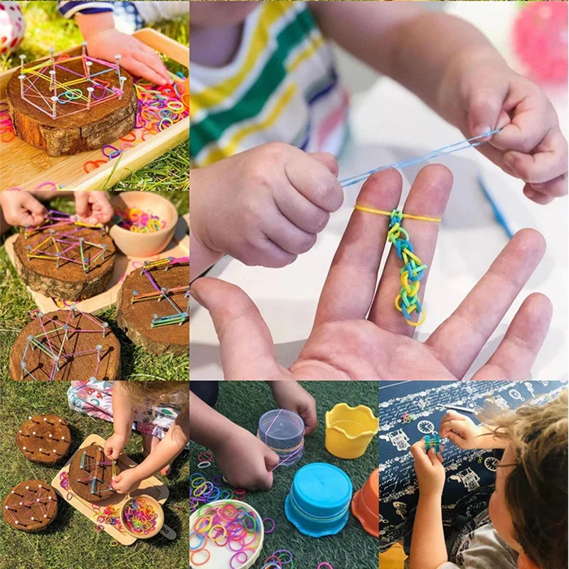 Rubber Bands Loom DIY Handmade Bracelet Making Kits Beads Toys for Girls Children Craft Toys Christmas Gifts Weaving Tool Box