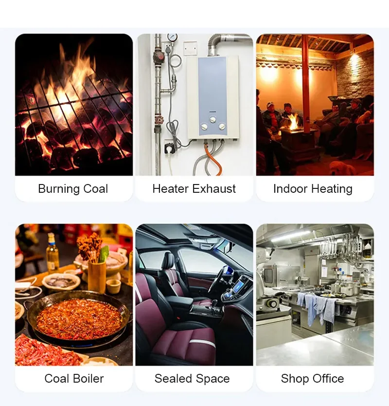 Tuya WiFi Smart Carbon Monoxide Detector Alarm 85dB Sound Warning LCD Digital Display Home Indoor CO Alert Siren