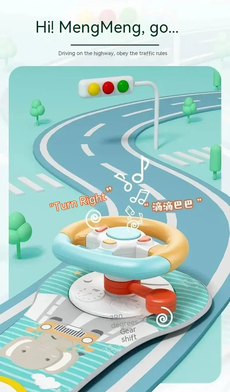 Steering Wheel Car Toys Rear Kids Simulates Driving Seat Baby Car Comfort