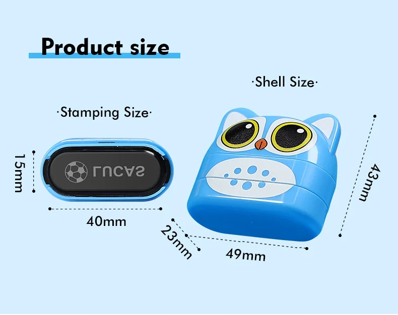 Children's Name Seal Custom Double -layer black and white ink Student's Stamp Kindergarten Clothes Waterproof Name StickerStamp