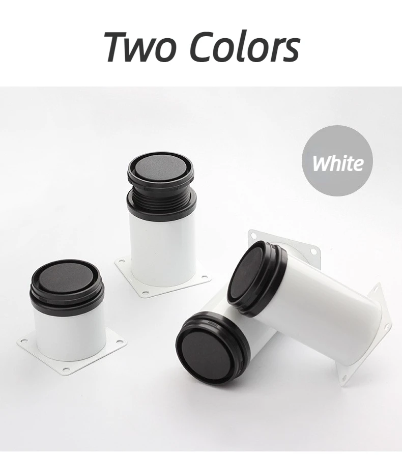 4 Pcs White Stainless Steel Replacement Metal Feet Black Adjustable Furniture Legs for Cabinet Sofa Cupboard Furniture Hardware