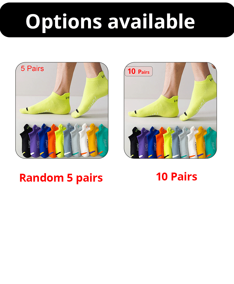 5/6/12 Pairs Bright Color Ankle No Show Socks Men Breathable Street Fashion Sport Deodorant Invisible Travel Running Socks