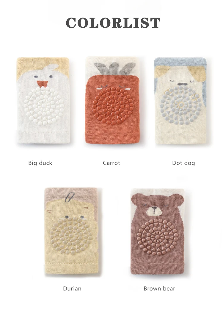 New Arrival Baby Knee Pads Summer Thin Cartoon Kids Knee Pads Protective Newborn Knee Pads Crawling Anti-Slip Knee Pads For Baby