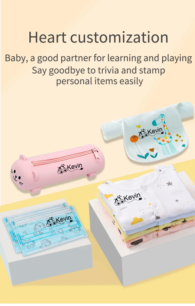 Children's Seal Stamp Toy Baby Student Clothes Chapter Custom School Name Word Waterproof Wash Not Faded Sello Personalizado