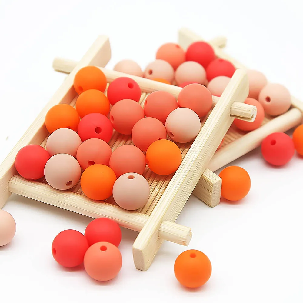 Cute-Idea 20Pcs Silicone Round Beads 9MM Baby Teething Chewable Beads DIY Baby Rodent Pacifier Chain Toys Accessories Baby Goods