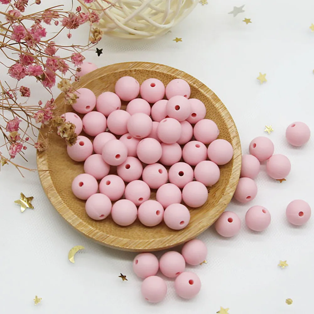 Cute-Idea 20Pcs Silicone Round Beads 9MM Baby Teething Chewable Beads DIY Baby Rodent Pacifier Chain Toys Accessories Baby Goods