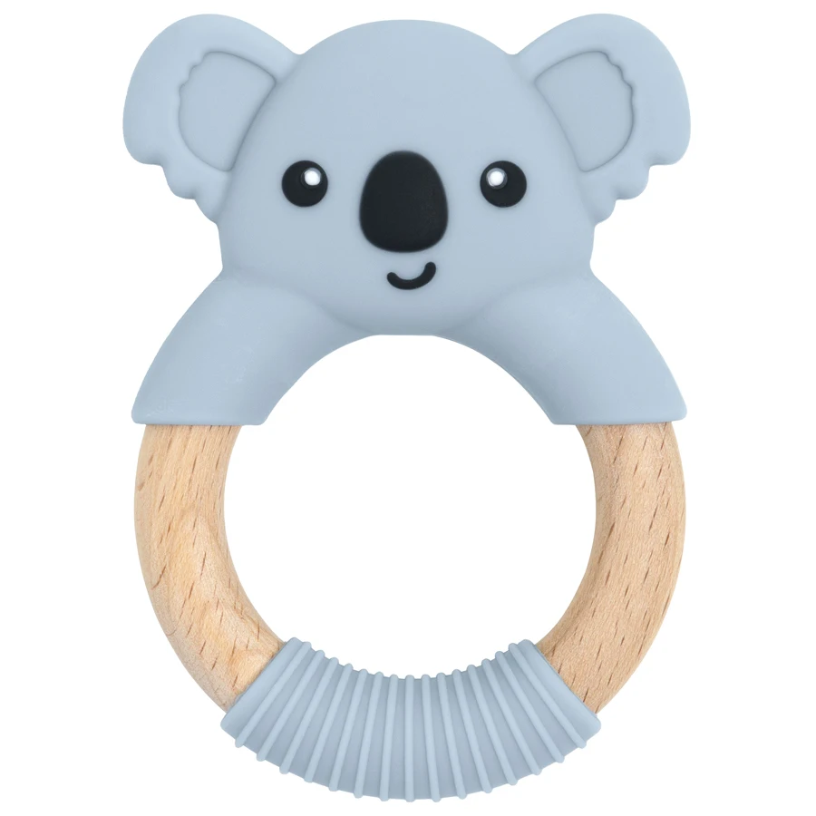 1PC BPA Free Koala Wood Ring Kids Teething Rodent Infant Baby Teether Toys Baby Gym Mobile Rattles Newborn Educational Toys