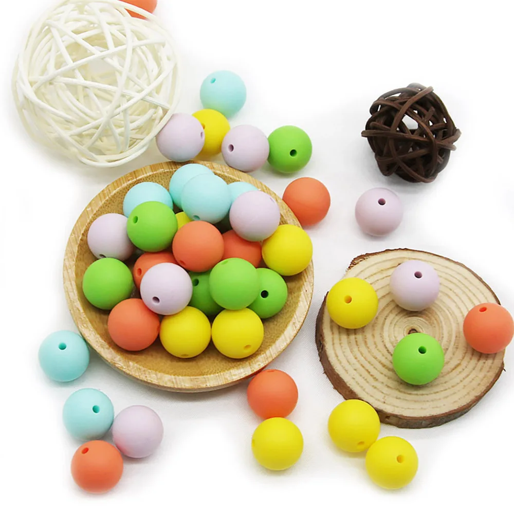 Cute-idea 10M Nylon Cord Colorful Silicone Beads Teething Products DIY Pacifier Chain Baby Teethers Toy силиконовые бусины