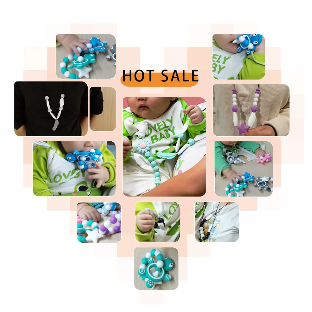 Cute-idea 10M Nylon Cord Colorful Silicone Beads Teething Products DIY Pacifier Chain Baby Teethers Toy силиконовые бусины
