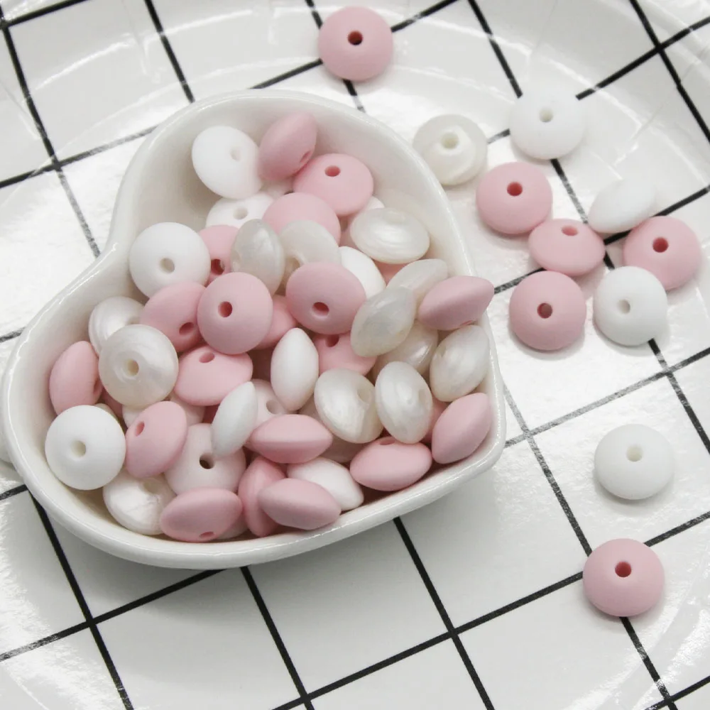 Cute-idea 10M Nylon Cord Colorful Silicone Beads Teething Products DIY Pacifier Chain Baby Teethers Toy силиконовые бусины