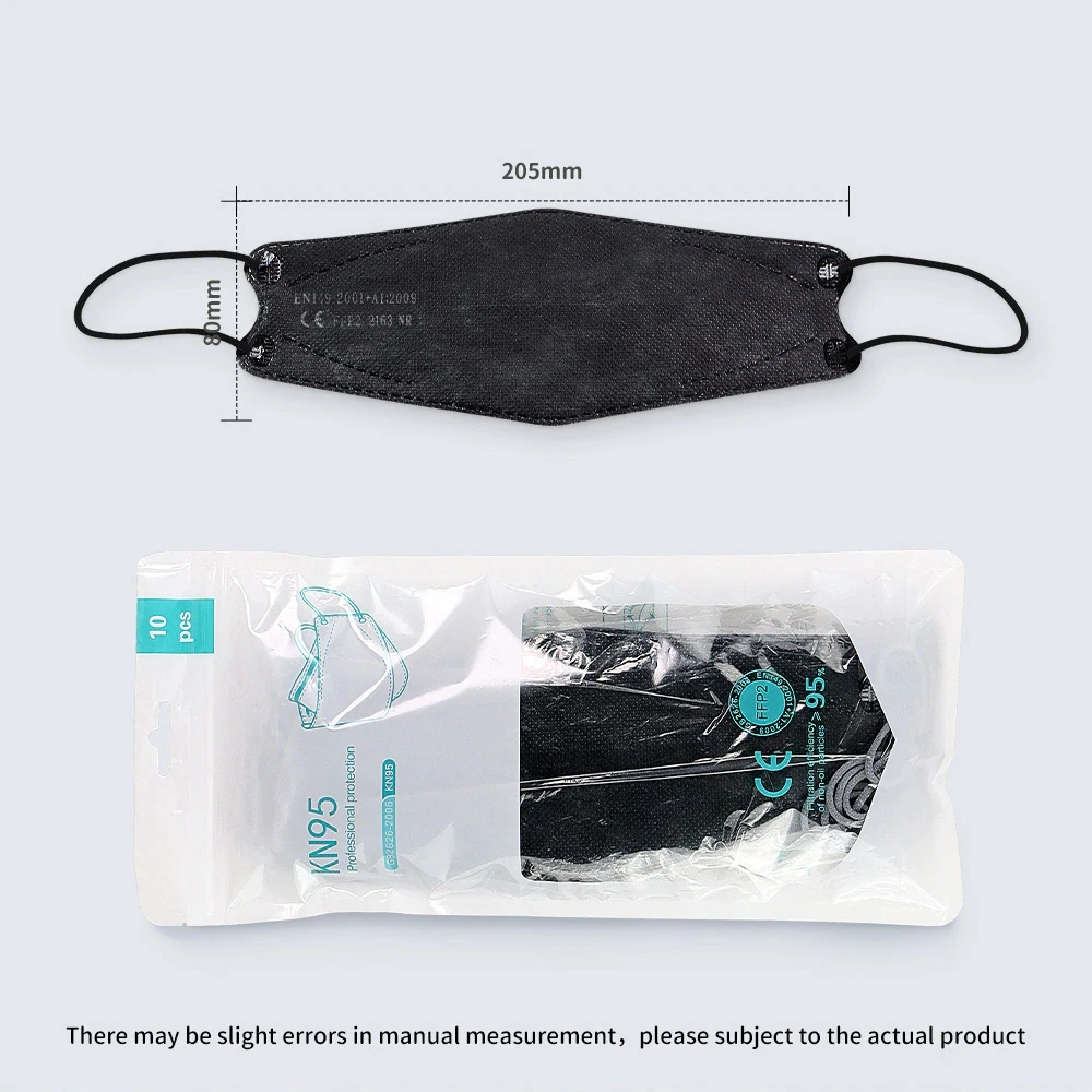 20PCS Adult Fish KN95 FFP2 Mask CE Approved Masks Dust Respirator Protective Face Masks Melt-blown Filtering Fast Delivery