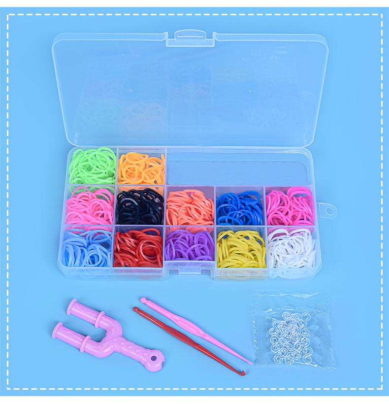Elastic Rubber Bands DIY Tool Set Colorful Weave Machine Bracelet Handicraft Kit Girl Gift Kids Toys for Children 7 8 10 Years