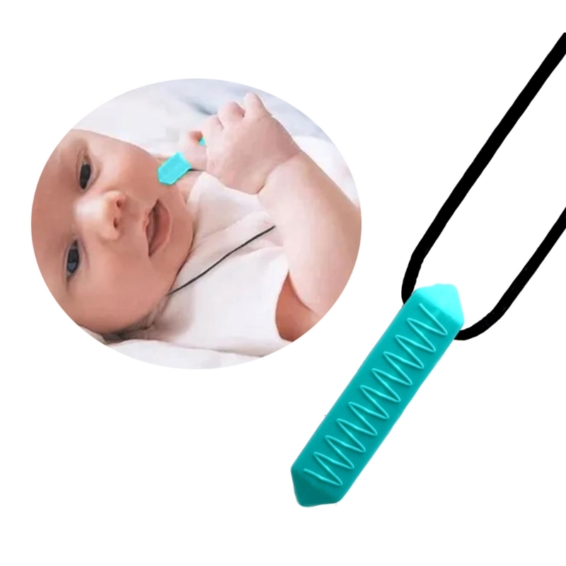 Silicone Chew Necklace Durable Teething Pendant for Kids & Adults Soothes Gums & Promotes Orals Development Present Gift A2UB
