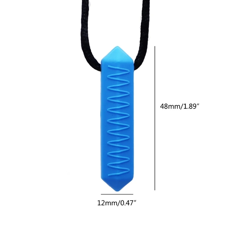 Silicone Chew Necklace Durable Teething Pendant for Kids & Adults Soothes Gums & Promotes Orals Development Present Gift A2UB
