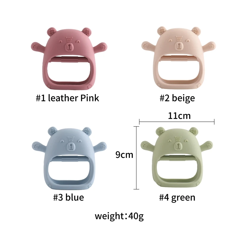 Baby Teether Gloves Kid Cartoon Bear Teething Silicone Dental Care Gums Anti-eating Hand Molar Stick BPA Free Baby Accessori