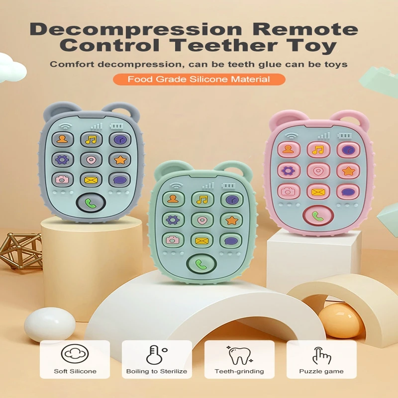 Baby Teether Gloves Kid Cartoon Bear Teething Silicone Dental Care Gums Anti-eating Hand Molar Stick BPA Free Baby Accessori