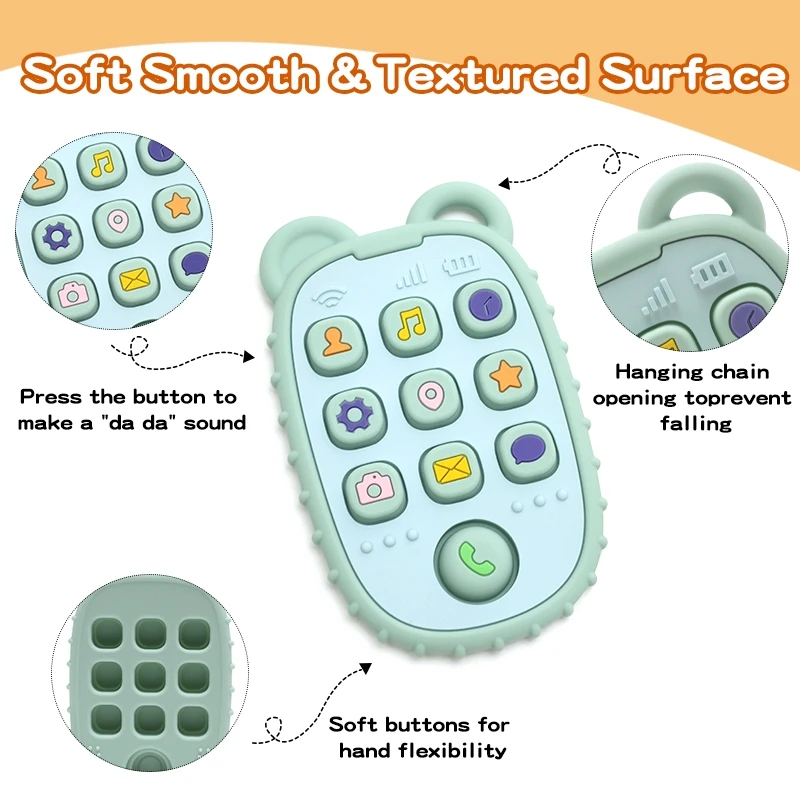 Baby Teether Gloves Kid Cartoon Bear Teething Silicone Dental Care Gums Anti-eating Hand Molar Stick BPA Free Baby Accessori