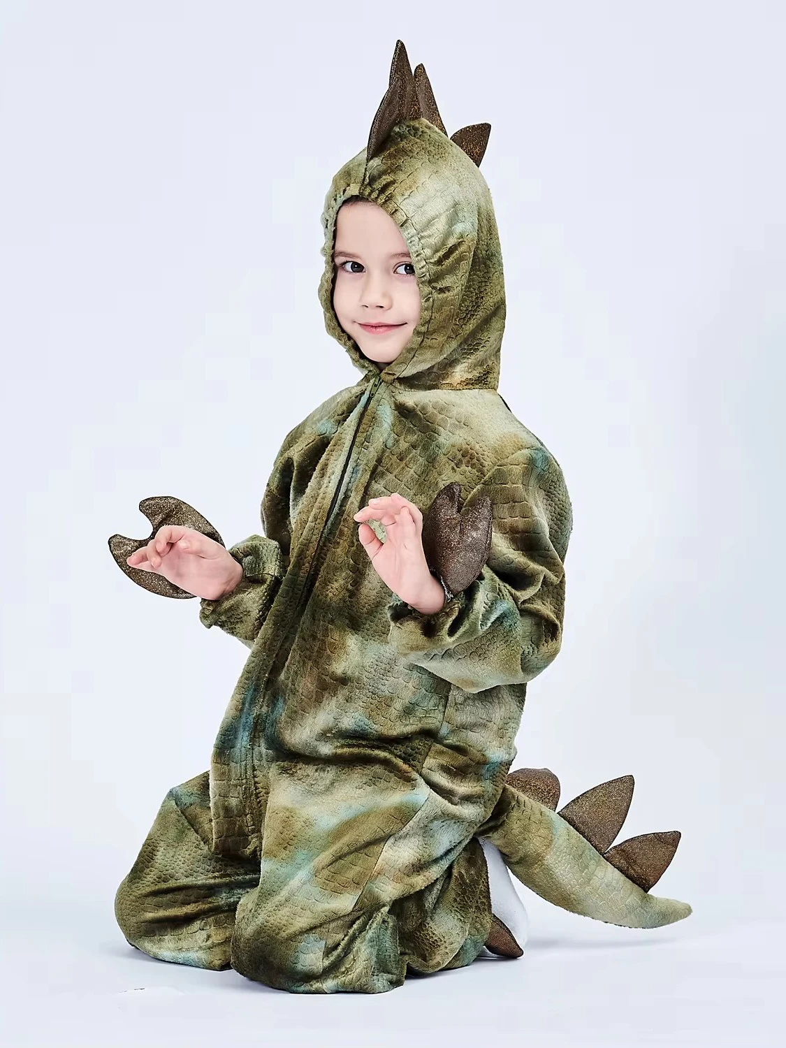 2-8Y Toddler Kids Child Dinosaur T-Rex Costume Cosplay for Boys Halloween Purim Party Disfraz Fantasia Dress Up Hoodie Jumpsuit