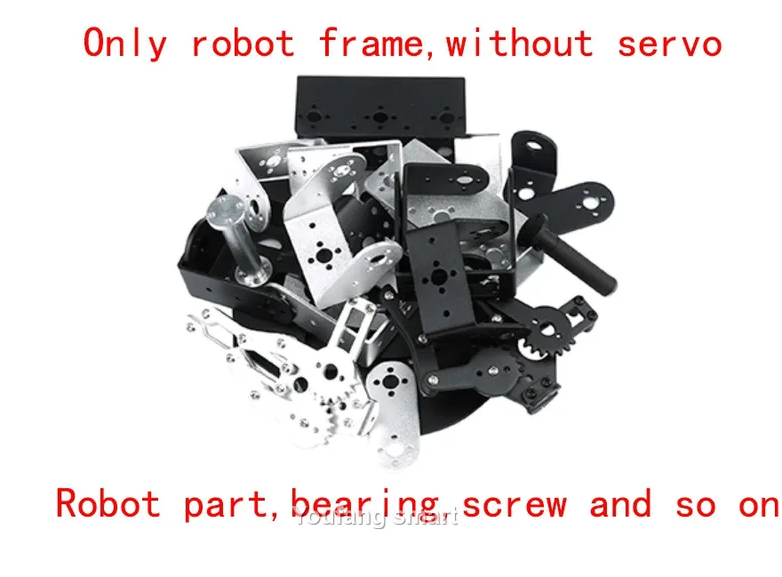 6 DOF Robotic Arm with Claw Clamp Gripper Kit Compatible 20Kg Servo for Arduino Robot DIY Kit Android App Programmable Robot Arm