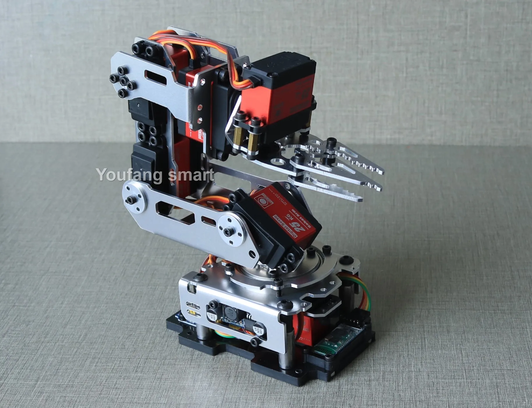 6 DOF Robotic Arm with Claw Clamp Gripper Kit Compatible 20Kg Servo for Arduino Robot DIY Kit Android App Programmable Robot Arm