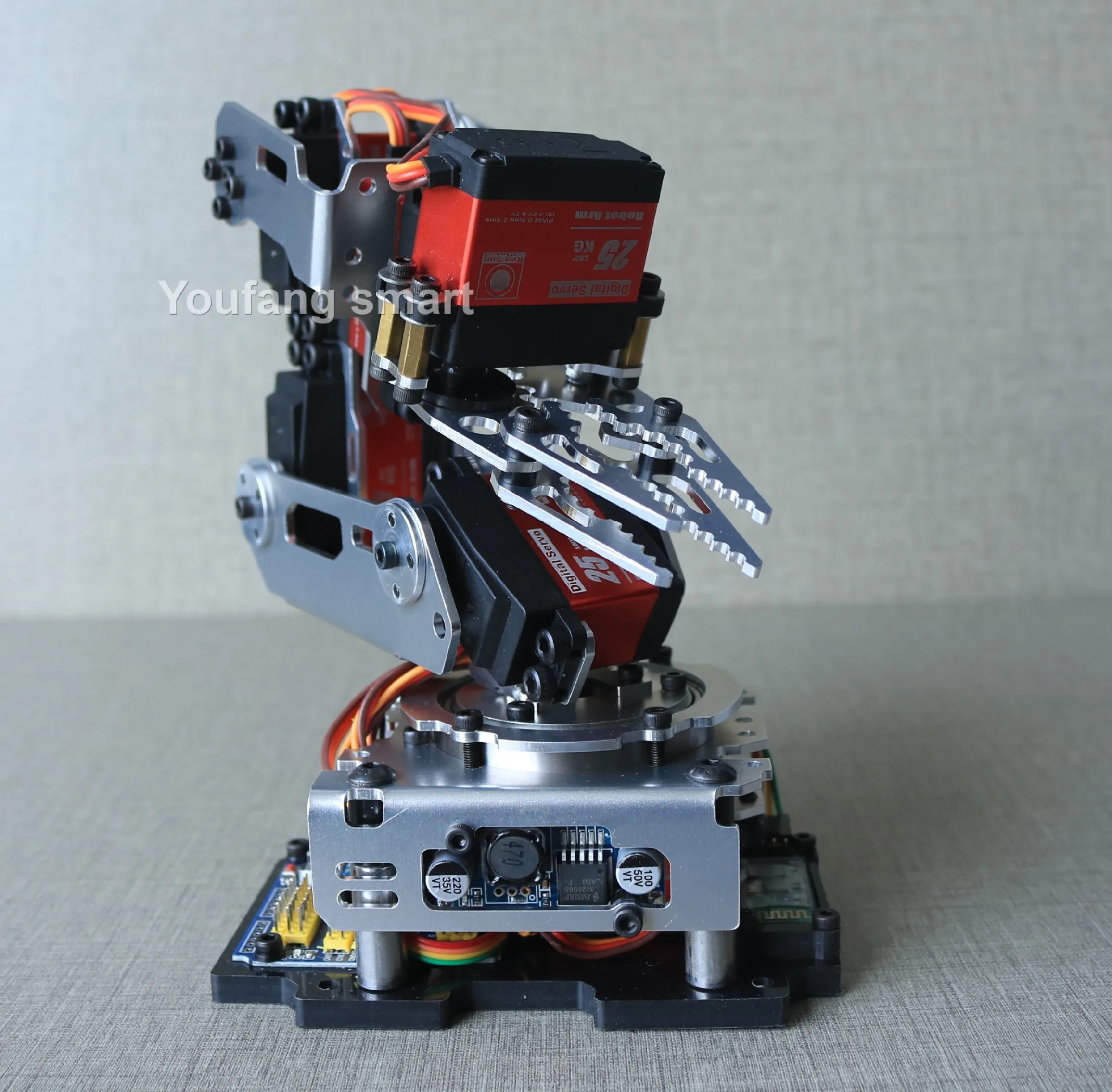 6 DOF Robotic Arm with Claw Clamp Gripper Kit Compatible 20Kg Servo for Arduino Robot DIY Kit Android App Programmable Robot Arm