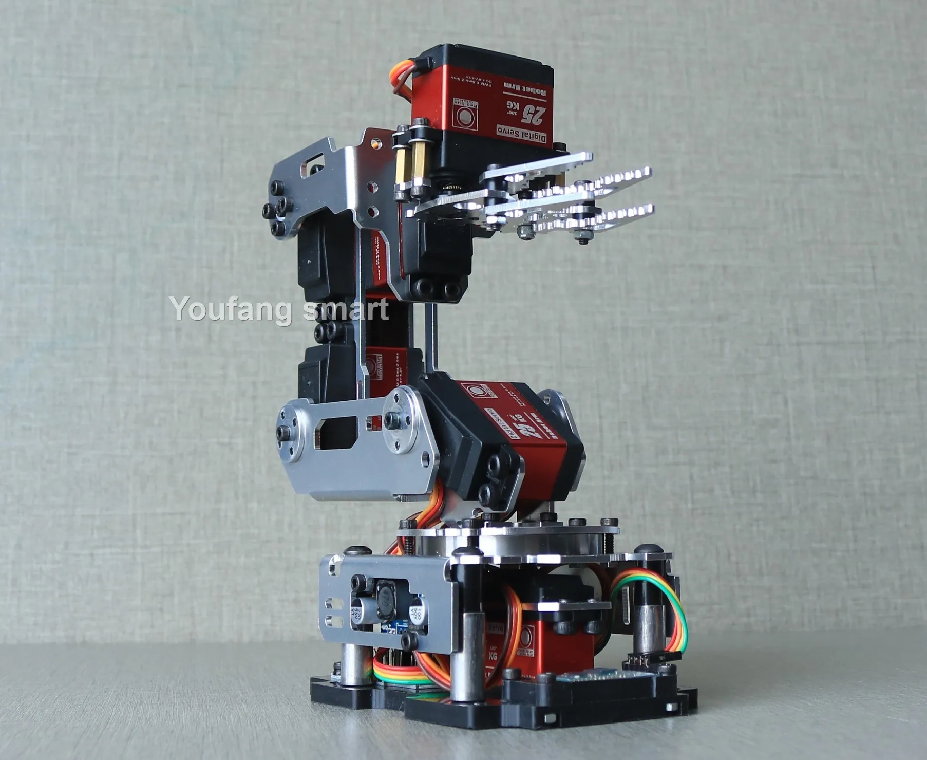 6 DOF Robotic Arm with Claw Clamp Gripper Kit Compatible 20Kg Servo for Arduino Robot DIY Kit Android App Programmable Robot Arm