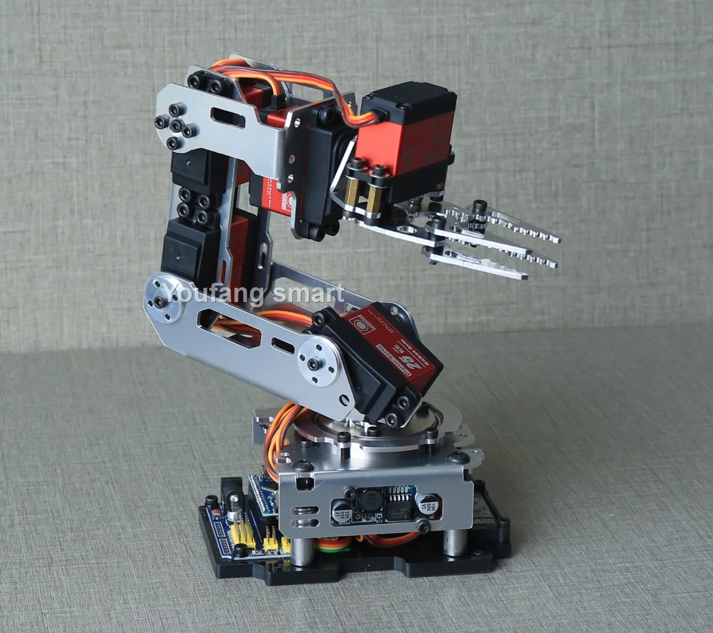 6 DOF Robotic Arm with Claw Clamp Gripper Kit Compatible 20Kg Servo for Arduino Robot DIY Kit Android App Programmable Robot Arm