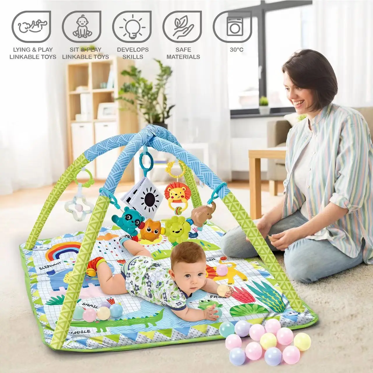 Multifunctional Baby Fitness Frame Baby Play Gym Play Mat Crawling Game Blanket Newborn Fitness Rack Toddler Mat Baby Toys Gift