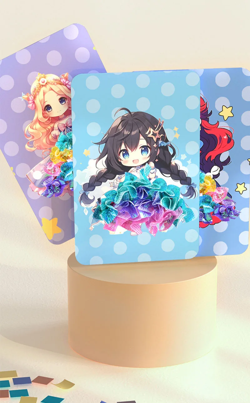 Fabric Art Frenzy Toys for Girls Dress Up Animal Princess Creative Puzzle Puncture Poke Boards Kids DIY Handmade Crafts Kits