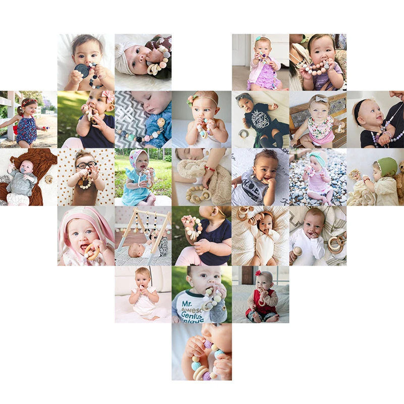 Bopoobo 3PCS/5PCS Crochet Bunny Baby Teether Rattle Animal Beech Wood Teether Pacifier Chain Crochet Rattle For Newborn Baby
