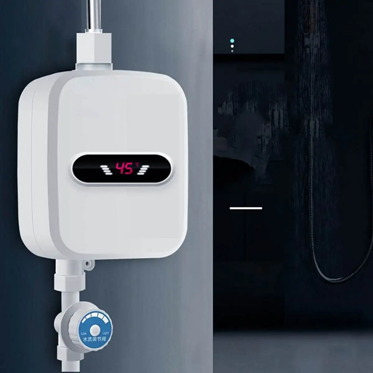 Electric Constant Temperature Water Heater Faucet Instant Heating LED Display Shower Tap Vertical Installation for Home