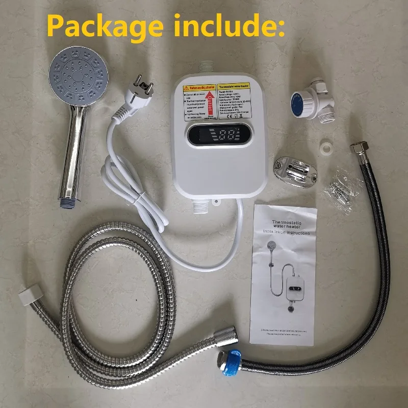 Electric Constant Temperature Water Heater Faucet Instant Heating LED Display Shower Tap Vertical Installation for Home