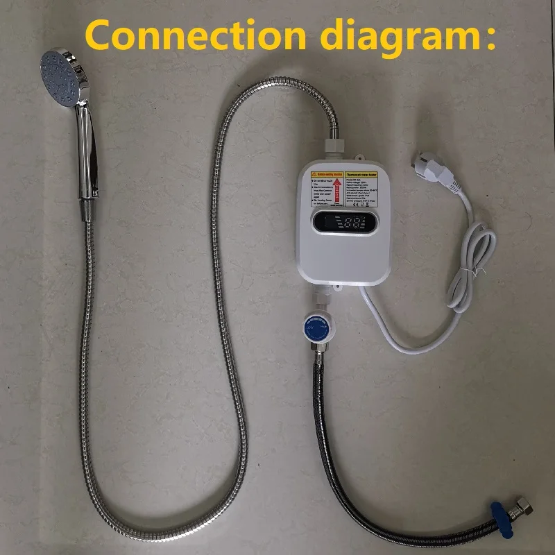 Electric Constant Temperature Water Heater Faucet Instant Heating LED Display Shower Tap Vertical Installation for Home