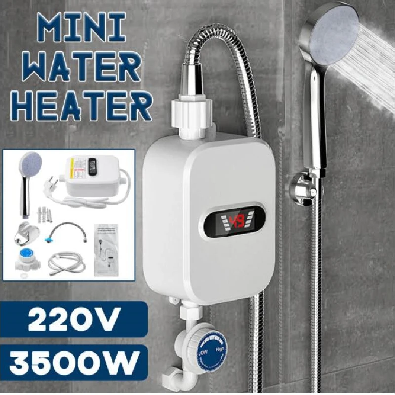 Electric Constant Temperature Water Heater Faucet Instant Heating LED Display Shower Tap Vertical Installation for Home