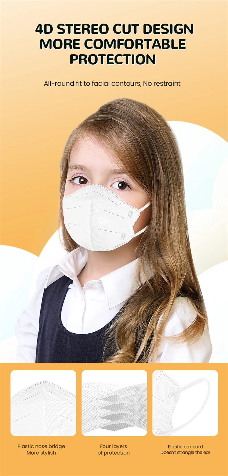 Kids Mask kn95 children ffp 2 Masks Child 3D KN 95 Kid Face mask ffp2 mask fpp2 Maskking kf94 mask mascara pff2 5-16 years