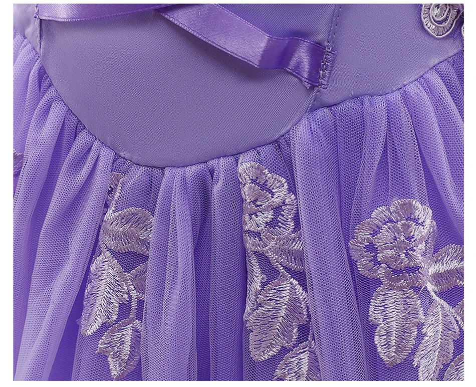 Girl Cosplay Princess Aurora Rapunzel Dress Up Kids Christmas Halloween Tulle Fancy Costume for Children Girls Birthday