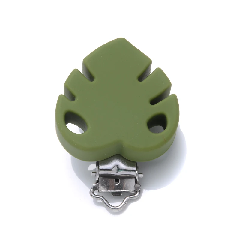 1Pcs Silicone Leaves Pacifier Clips Baby Teethers Food Grade Silicone Beads For Feeding Pacifier Chain Making BPA Free