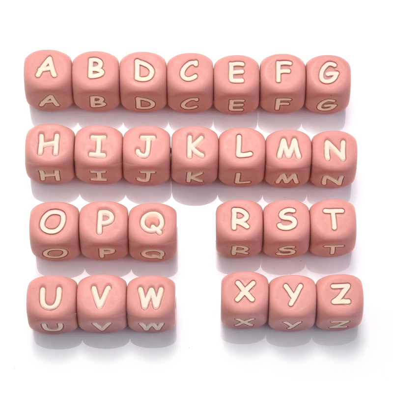 10Pcs Personalized Name Silicone Letters 12mm English Alphabet Teether Beads For Pacifier Chain Teether Necklace Jewelry Making