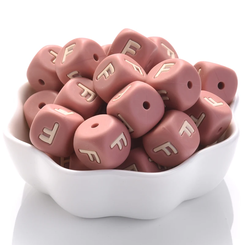 10Pcs Personalized Name Silicone Letters 12mm English Alphabet Teether Beads For Pacifier Chain Teether Necklace Jewelry Making
