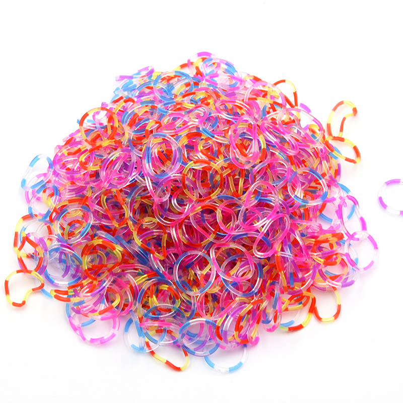 600Pcs Refill New Loom Rubber Bands Bracelet for Kids Hair Rubber Loom Bands Make Woven Colorful Necklace DIY Toy Children Gift