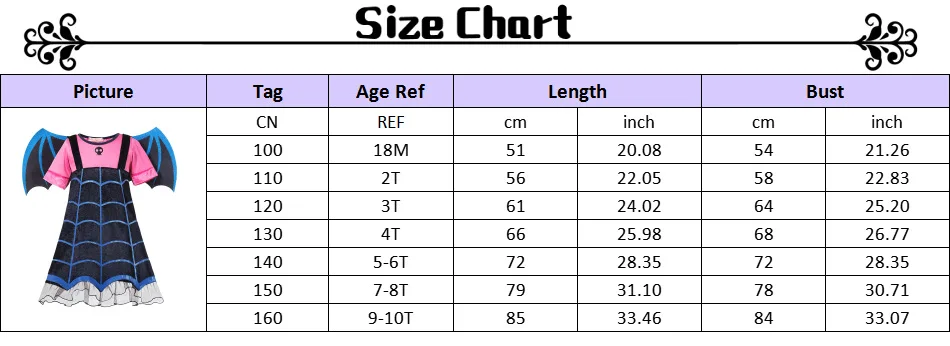 Vampire Cosplay Dress Girl Kids Princess Charms Dress Up Christmas Halloween Costume Children Carnival Party