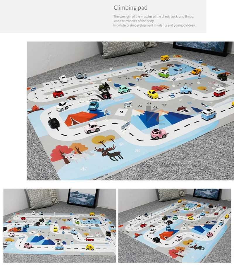 Baby Play Mat City Traffic Car Park Waterproof Parking Lot Kids Playmat Kids Rug Boy Girl Educational Toys for Children Map ​
